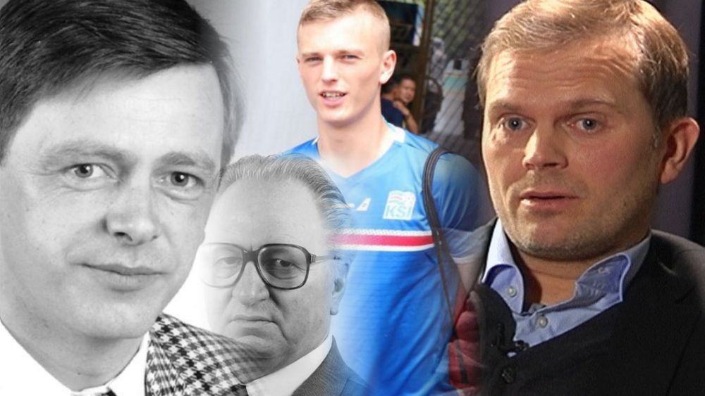 Albert Guðmundsson og kendu forfedrarnir í fótbóltshøpi