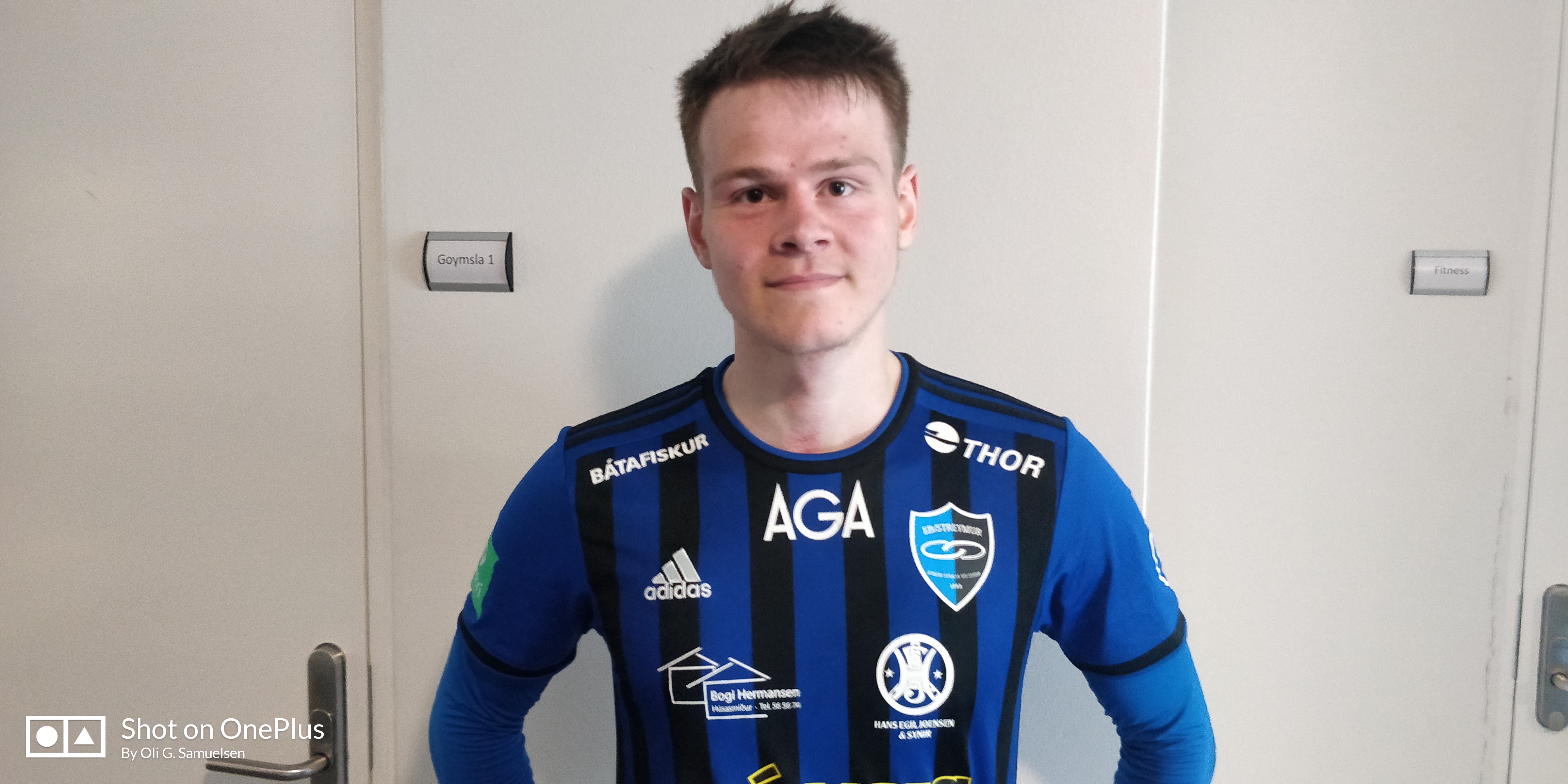 Hjalti Kárason Djurhuus skoraði sítt fyrsta mál fyri EB/Streym í dag (Mynd: Óli G. Samuelsen)