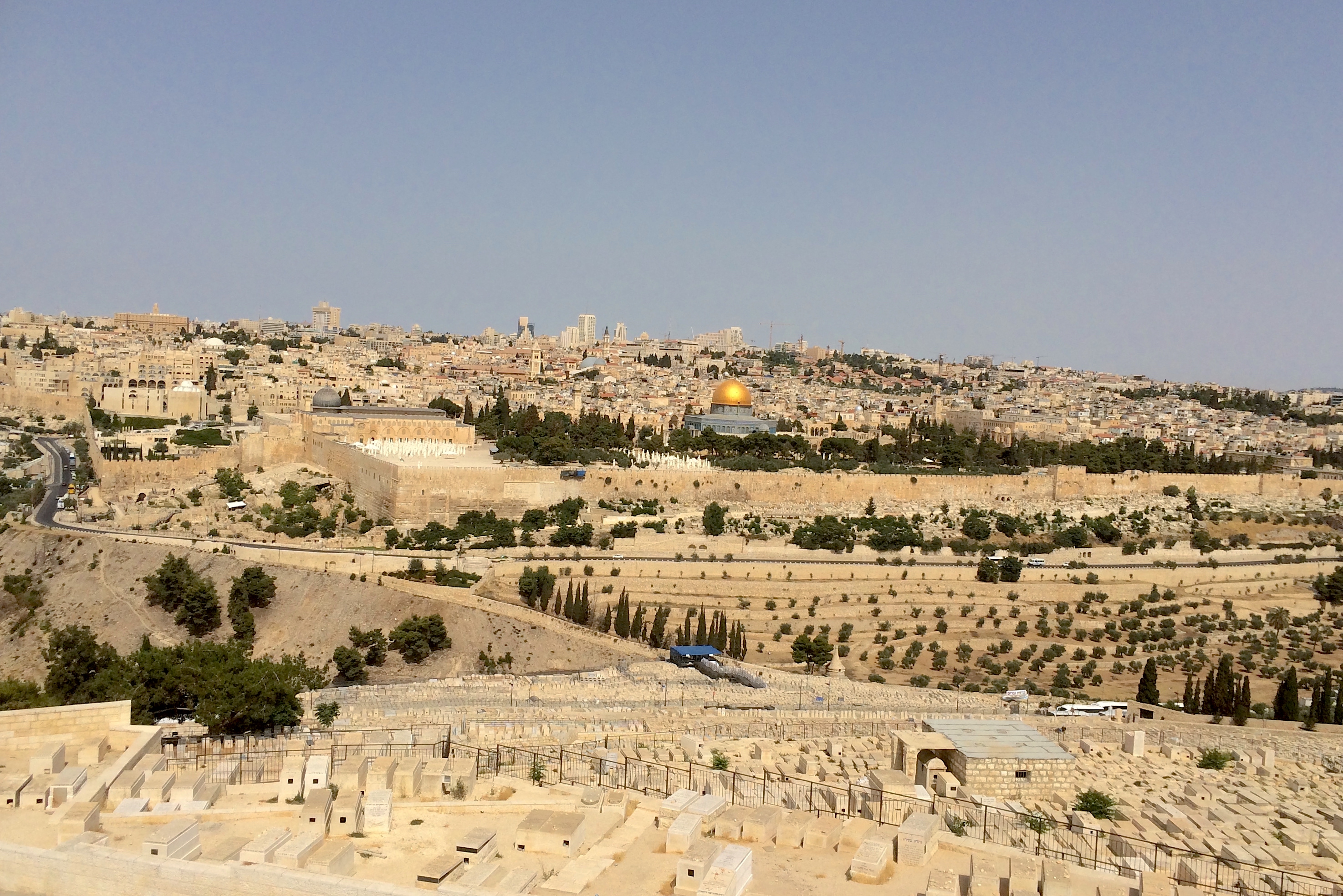 Jerúsalem við útsýni frá Oljufjallinum (Mynd: Frants Jensen)