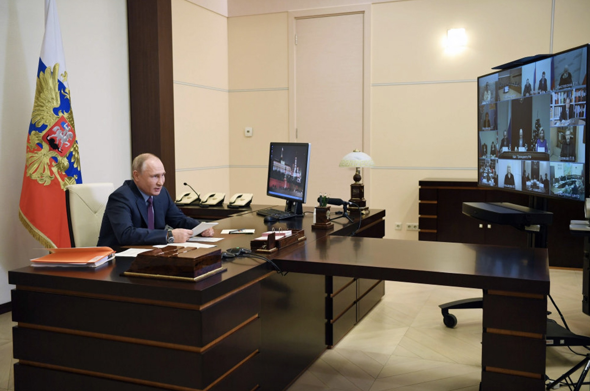 Russiski forsetin, Vladimir Putin, hevur nú ynskt Joe Biden tillukku við valsigrinum á amerikanska forsetavalinum í november. - Foto: Alexey Nikolsky/Ritzau Scanpix