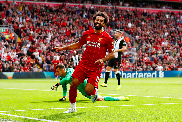 Mynd: (Scanpix) Mohamed Salah hevur skorað til 3-1 fyri Liverpool móti Newcastle