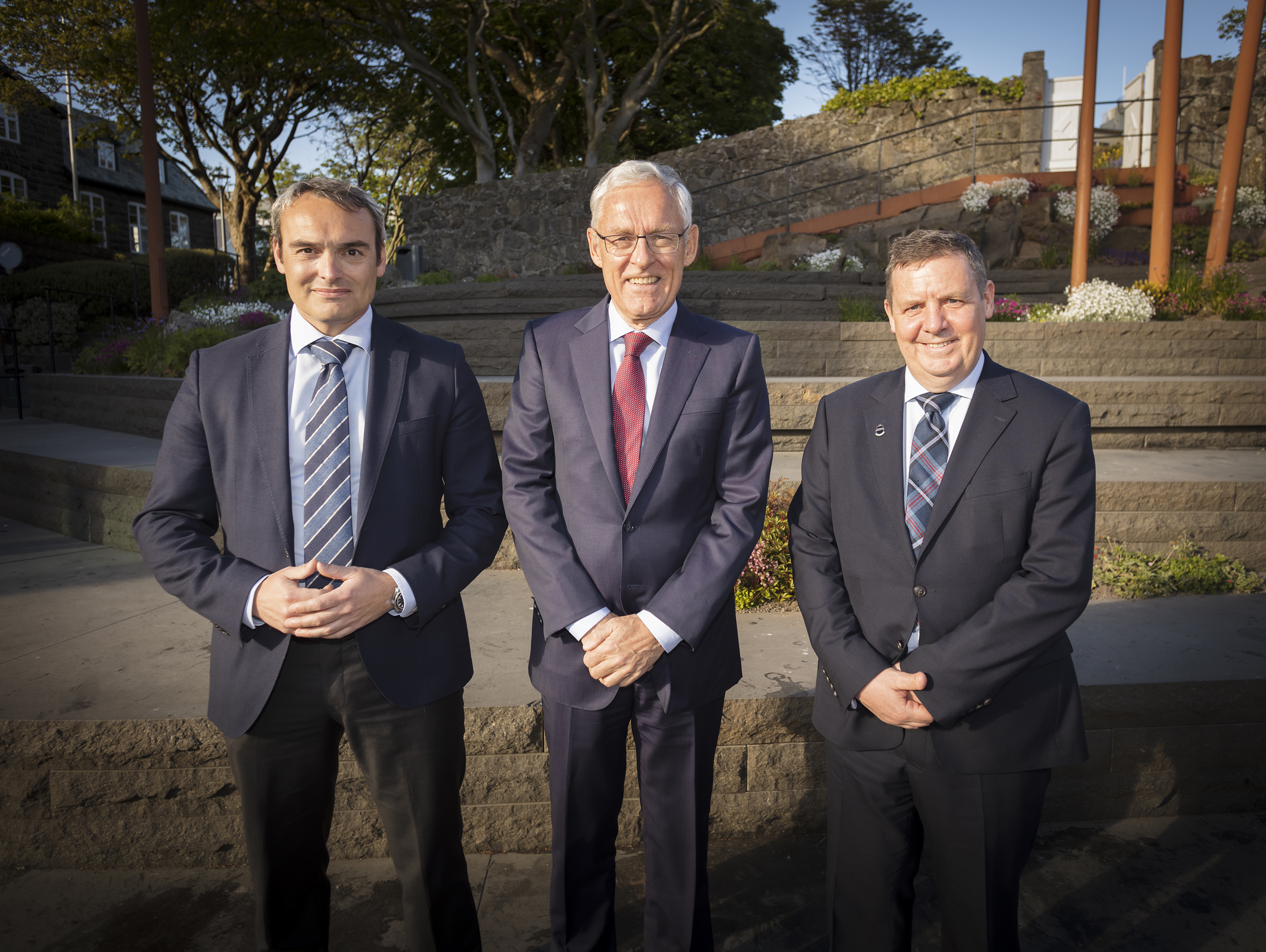 Jens Meinhard Rasmussen, formaður í RFH; Esben Poulsson, formaður í ICS; Guy Platten, aðalskrivari í ICS. (Mynd: Vinnuhúsið)